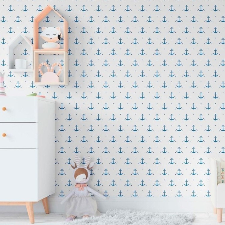 Papel de Parede Adesivo Âncoras Poá N011010