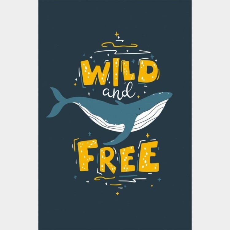 Poster Decorativo Baleia Wild and Free N015270