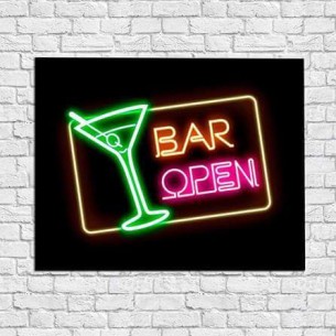 Poster Decorativo Bar Open...