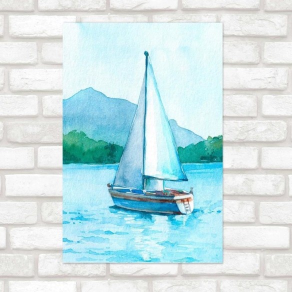 Poster Decorativo Barco Na Lagoa N010244