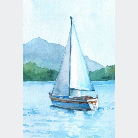 Poster Decorativo Barco Na Lagoa N010244