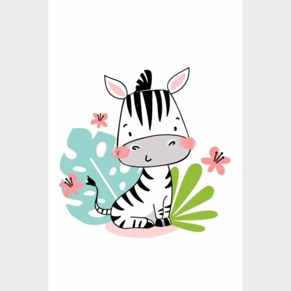 Poster Decorativo Bebê Zebra N09259
