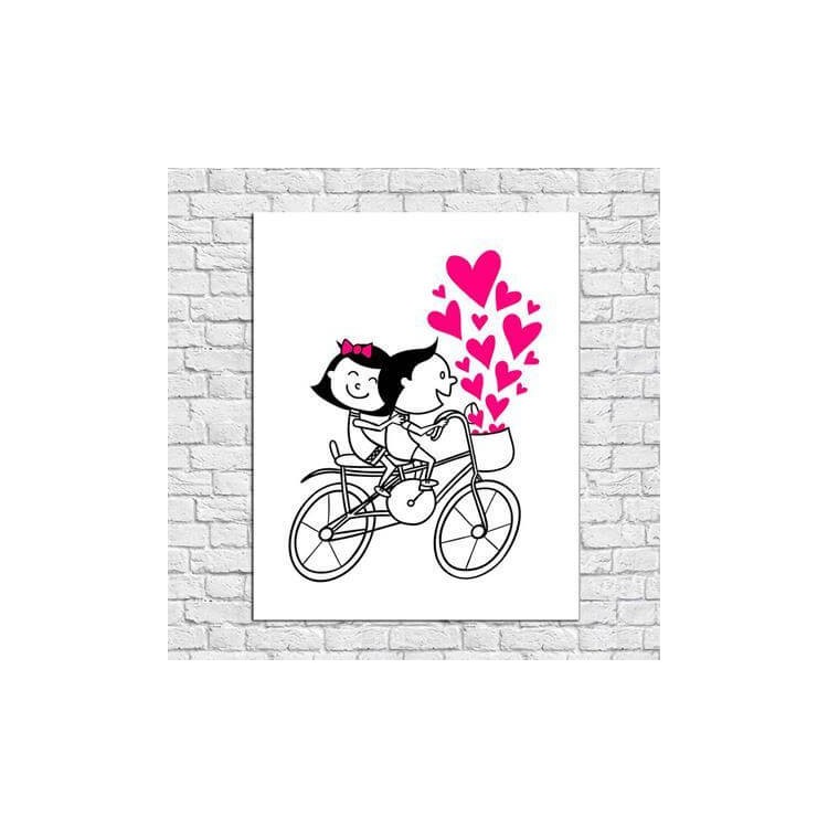 Poster Decorativo Bicicleta Romântico Casal 89542
