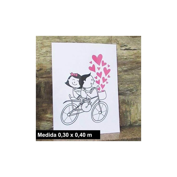 Poster Decorativo Bicicleta Romântico Casal 89542