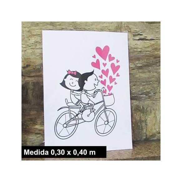 Poster Decorativo Bicicleta Romântico Casal 89542