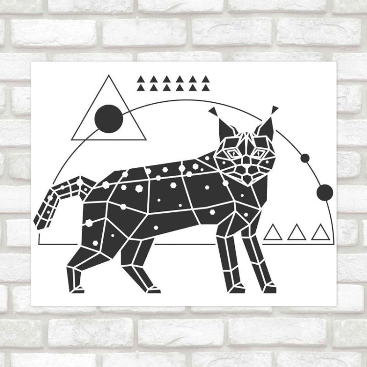 Poster Decorativo cachorro geometrico PA041