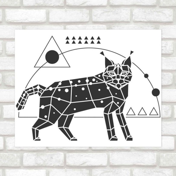 Poster Decorativo cachorro geometrico PA041