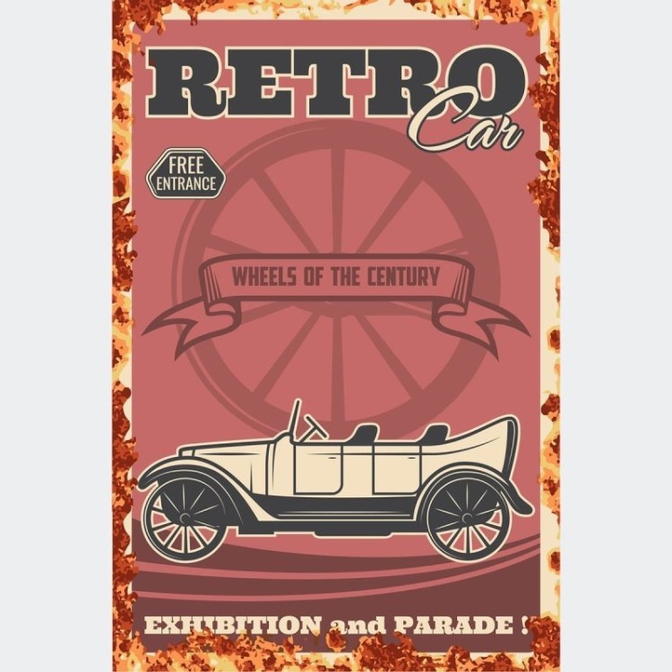 Poster Decorativo Carro Retro N010240