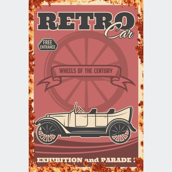 Poster Decorativo Carro Retro N010240