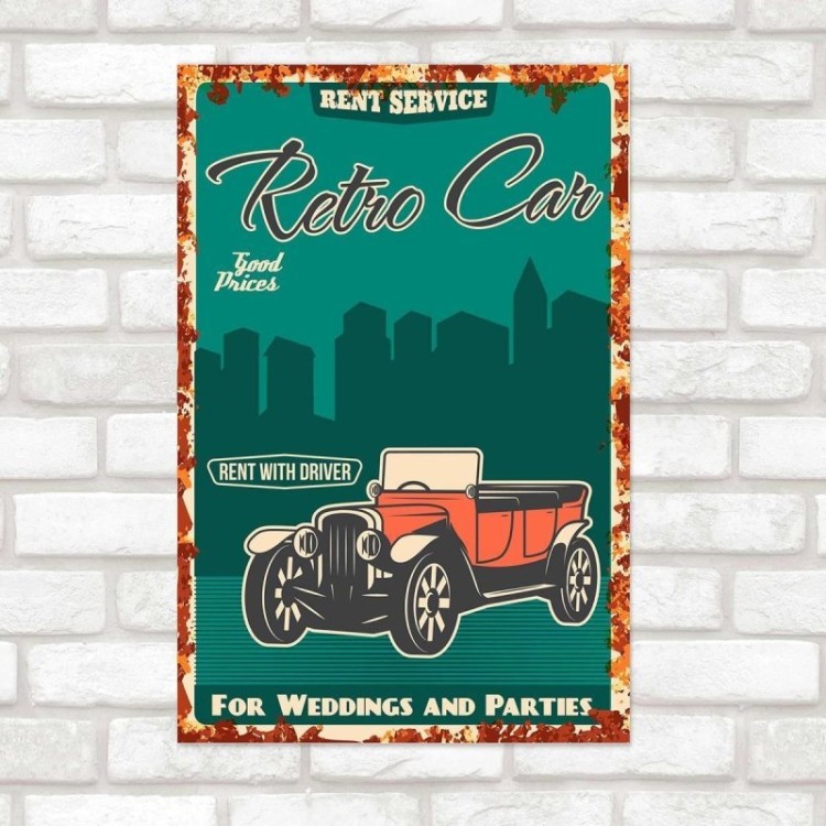 Poster Decorativo Carro Retro N010241