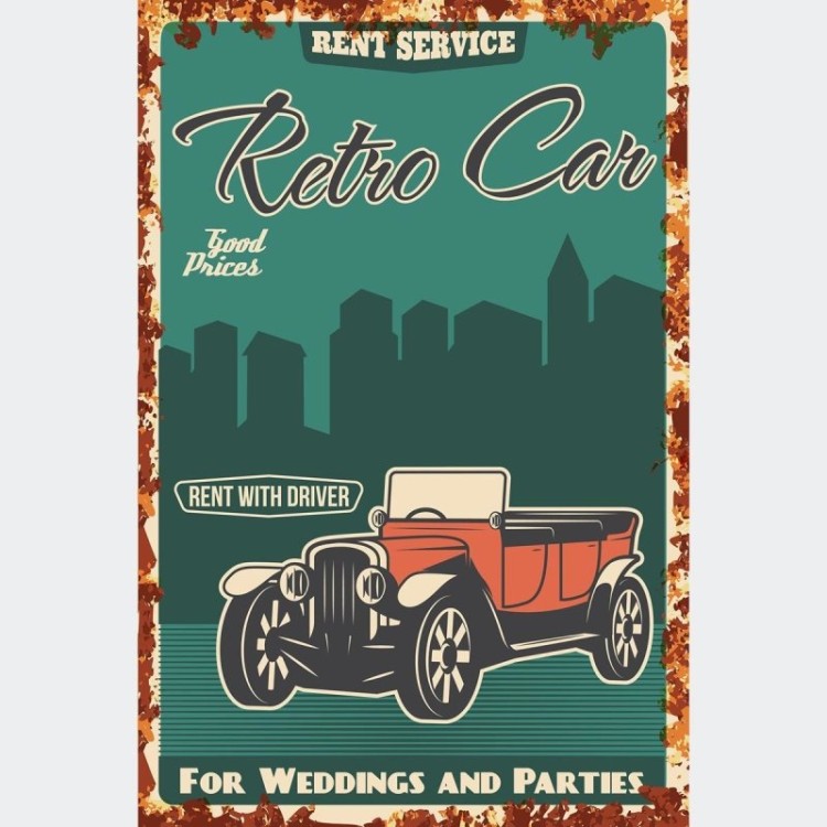 Poster Decorativo Carro Retro N010241