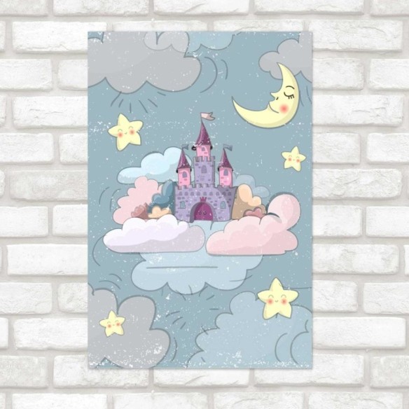 Poster Decorativo Castelo Ancantado Lua Estrela N07213