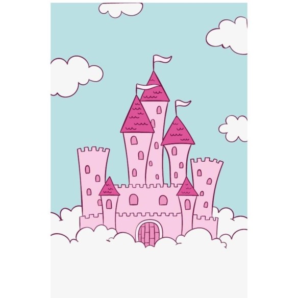Poster Decorativo Castelo Rosa nas Nuvens N07259