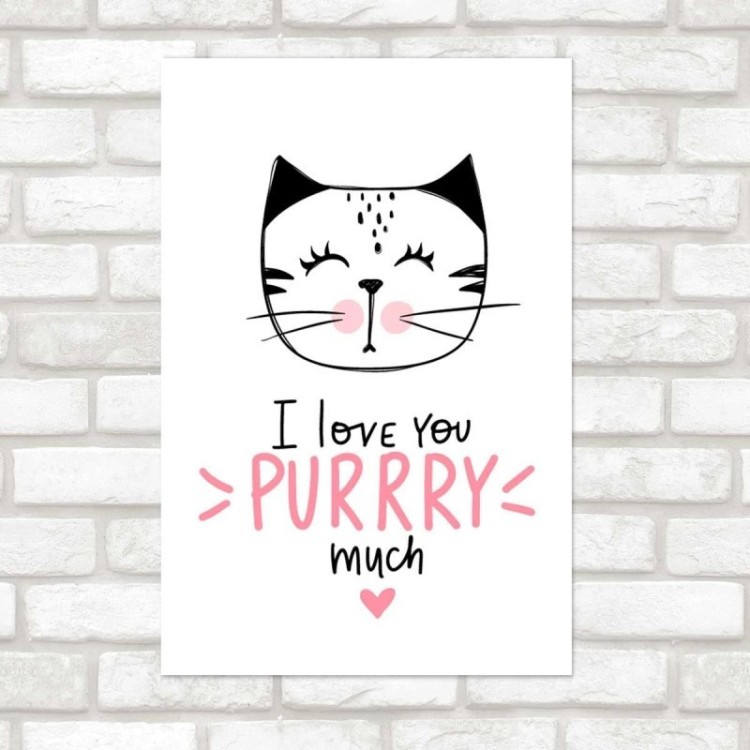 Poster Decorativo Cat I Love You - Eu Amo Você Gato N07291