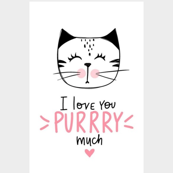 Poster Decorativo Cat I Love You - Eu Amo Você Gato N07291
