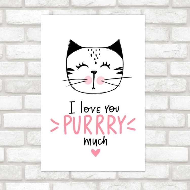 Poster Decorativo Cat I Love You - Eu Amo Você...