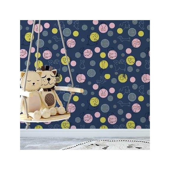 Papel de Parede Adesivo Animais Azul 334