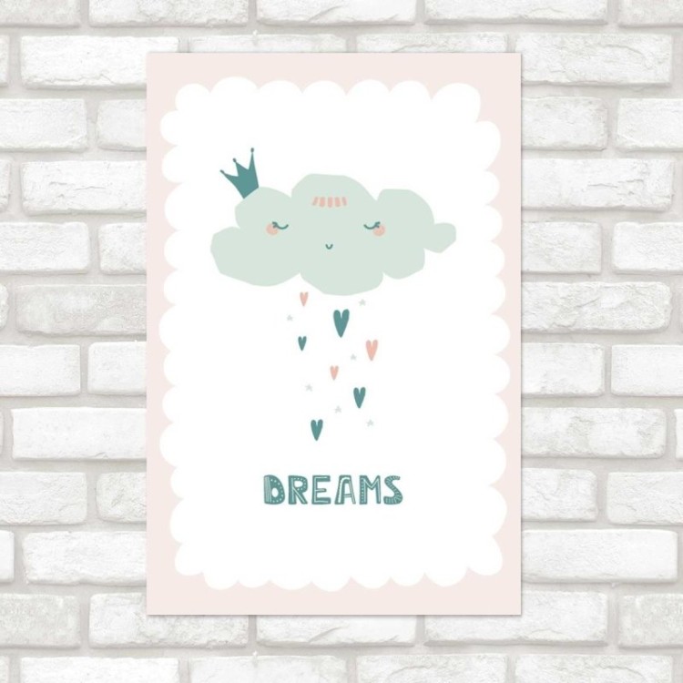 Poster Decorativo Chuva de Corações Dreams N07282