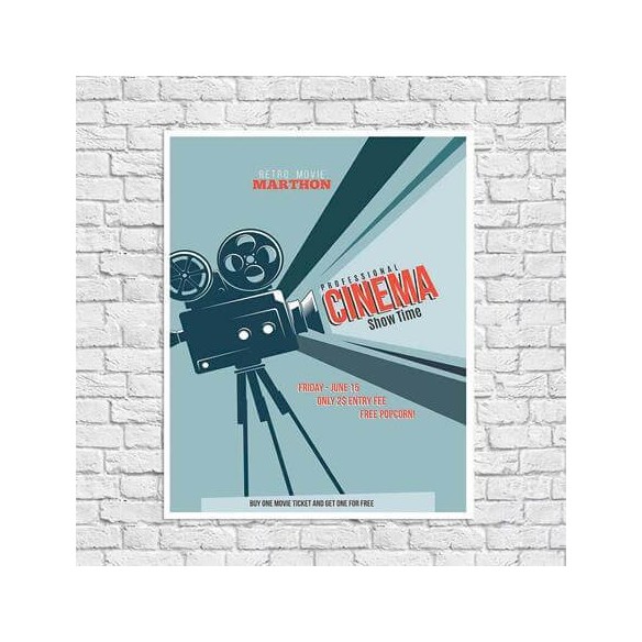 Poster Decorativo Cinema Filme Câmera 3802834