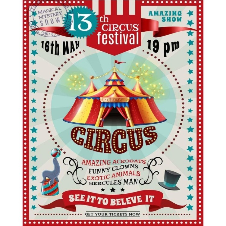 Poster Decorativo circo infantil PA016
