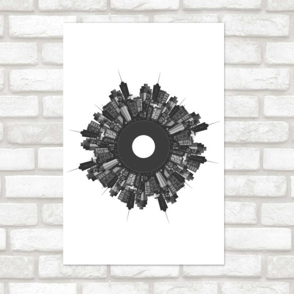 Poster Decorativo Círculo Prédios N08287