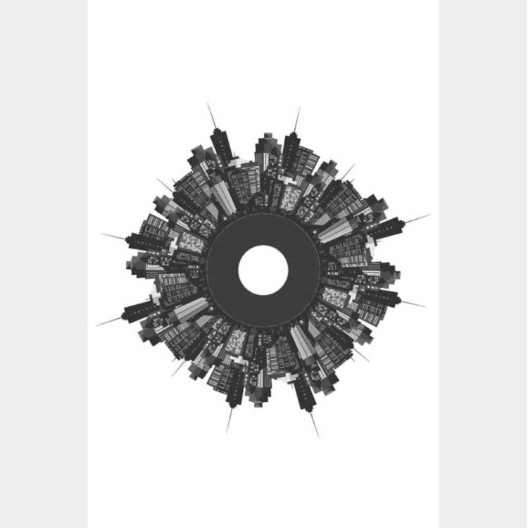 Poster Decorativo Círculo Prédios N08287