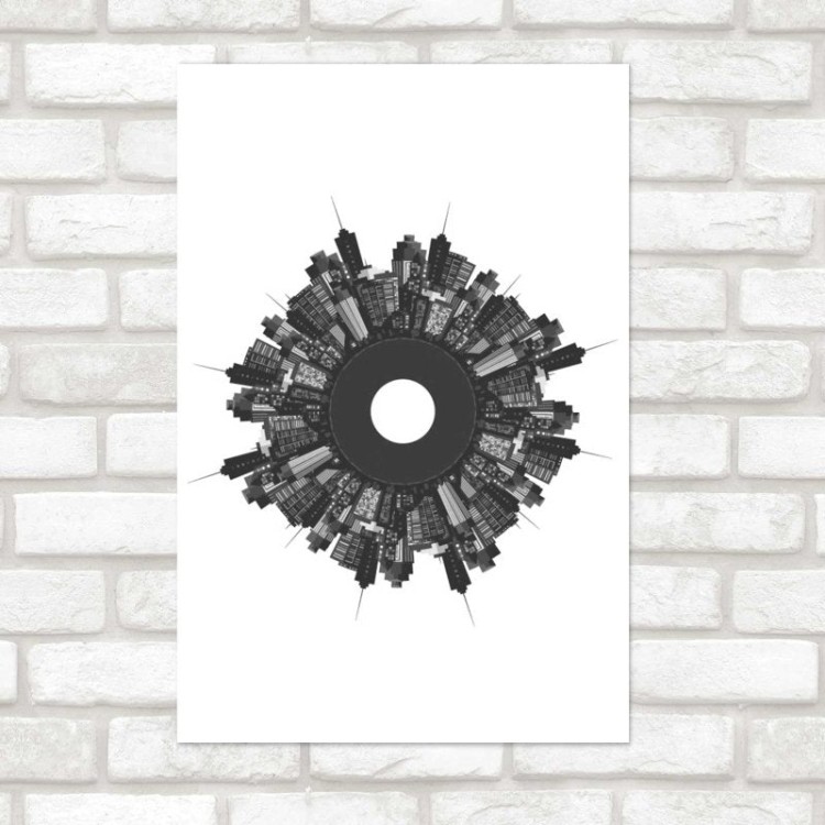 Poster Decorativo Círculo Prédios N08287