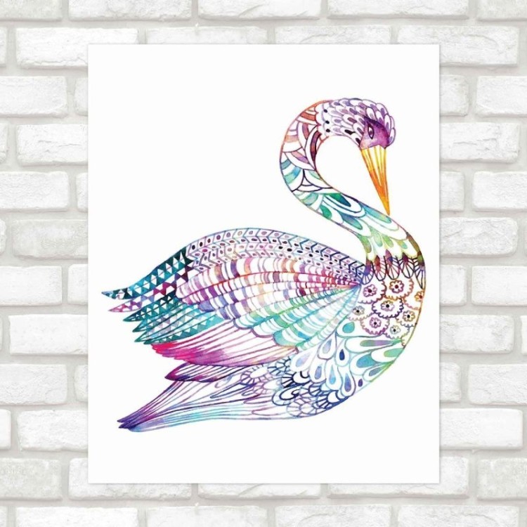 Poster Decorativo cisne colorido PA0113