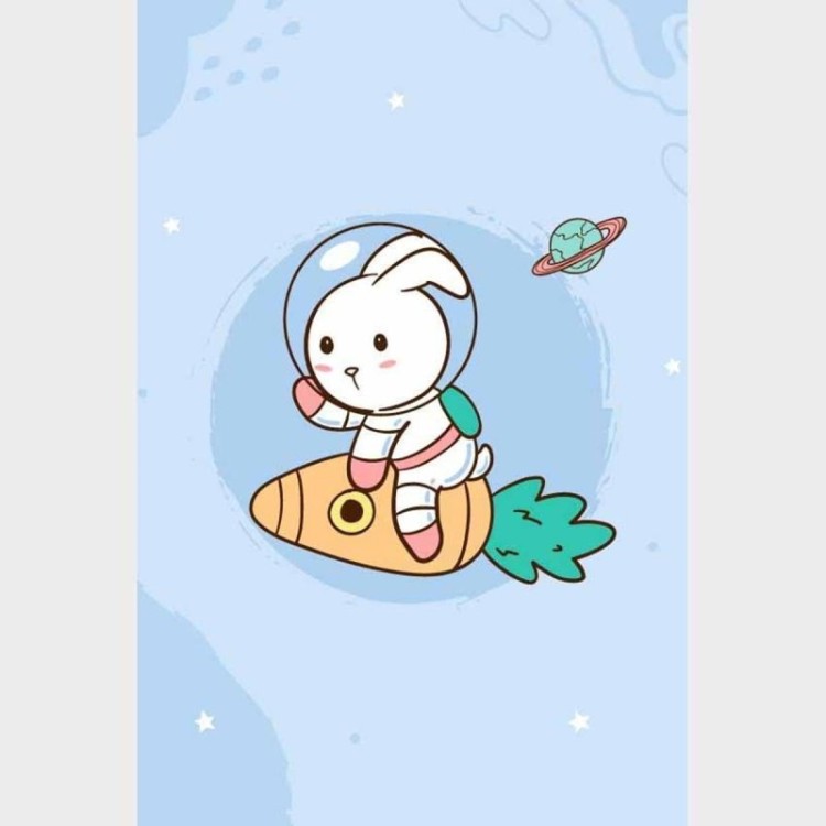 Poster Decorativo Coelho Astronauta N09274
