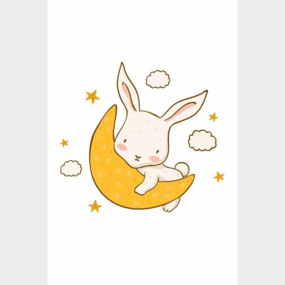 Poster Decorativo Coelho Na Lua N09254