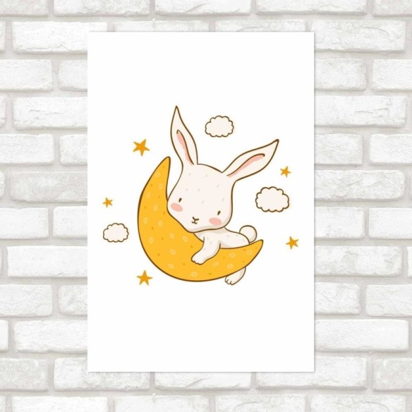 Poster Decorativo Coelho Na Lua N09254