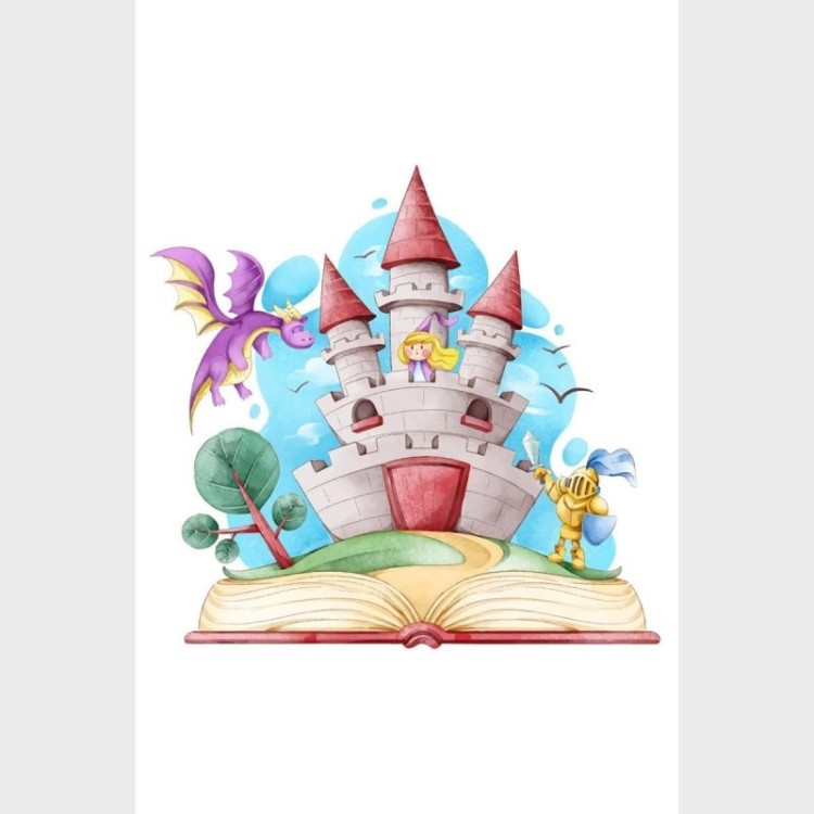 Papel De Parede Personalizado Castelo Princesas Em Aquarela