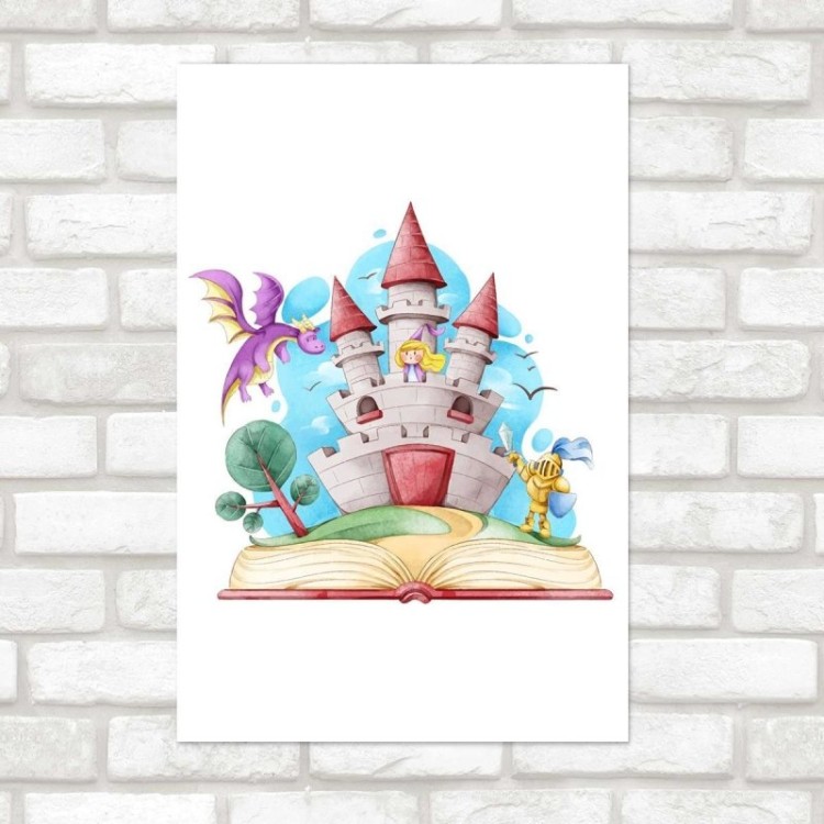 Poster Decorativo Conto de Fadas em Aquarela...