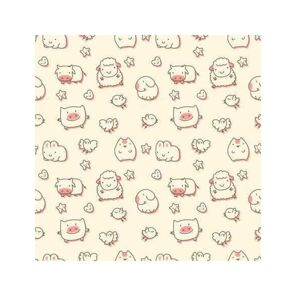 Papel de Parede Adesivo Animais Bege 110018279