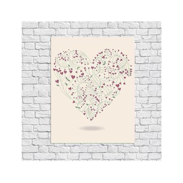 Poster Decorativo Coração Floral 160706906