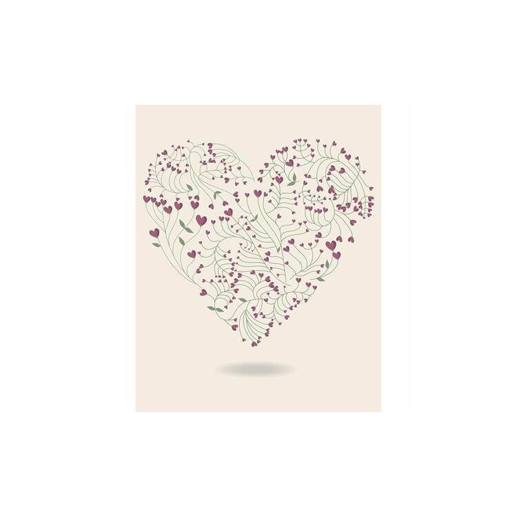 Poster Decorativo Coração Floral 160706906