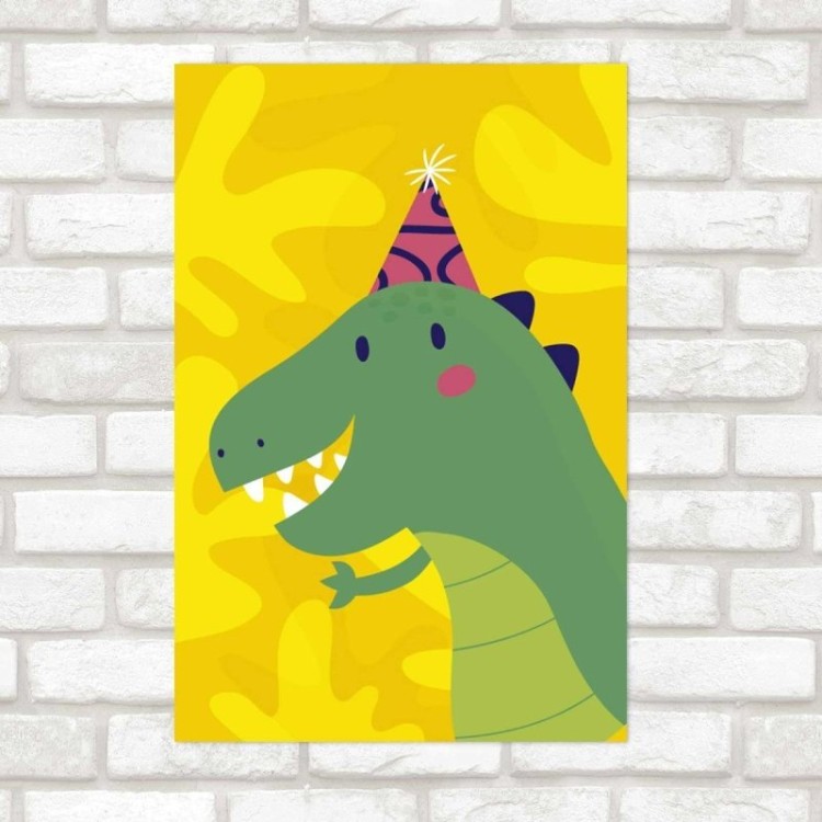 Poster Decorativo Dinossauro Aniversário N09293