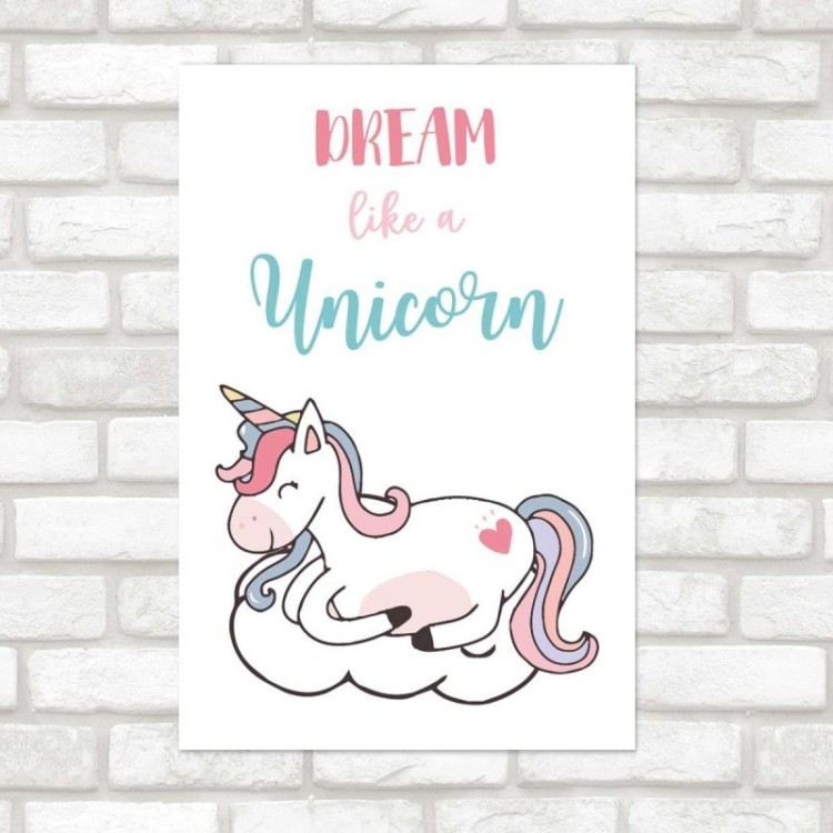 Poster Decorativo Dream Like a Unicorn N07228