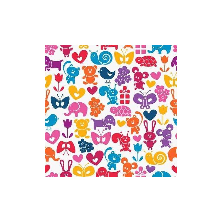 Papel de Parede Adesivo Animais Colorido 1273