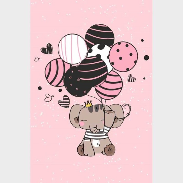 Poster Decorativo Elefante Com Balões N09269