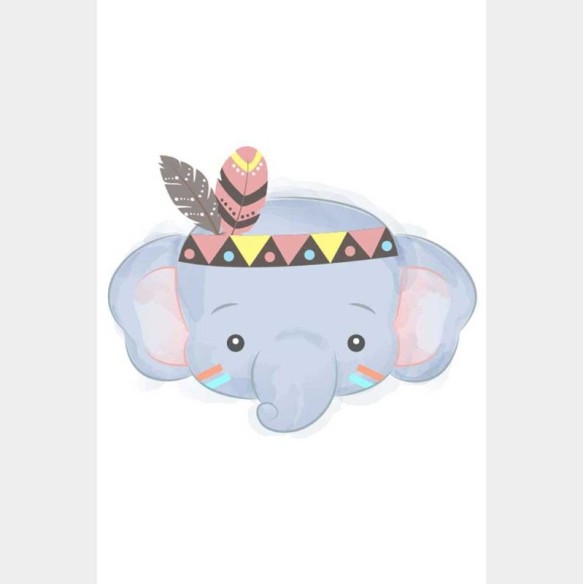 Poster Decorativo Elefante Índio Infantil N08011