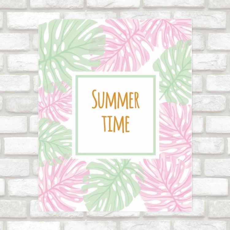 Poster Decorativo Enjoy Summer Folhas PA065