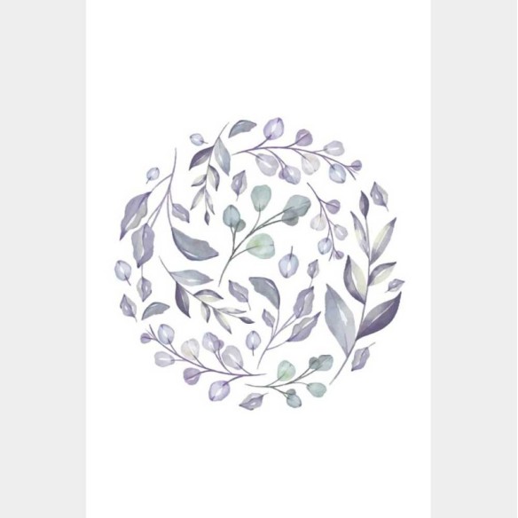 Poster Decorativo Esfera de folhas Lilás N08285