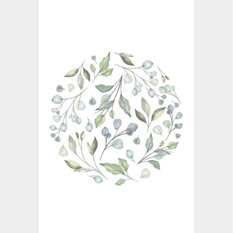 Poster Decorativo Esfera de folhas Verde N08284