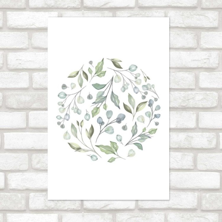 Poster Decorativo Esfera de folhas Verde N08284