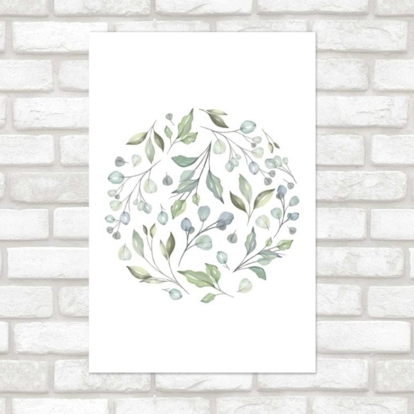 Poster Decorativo Esfera de folhas Verde N08284