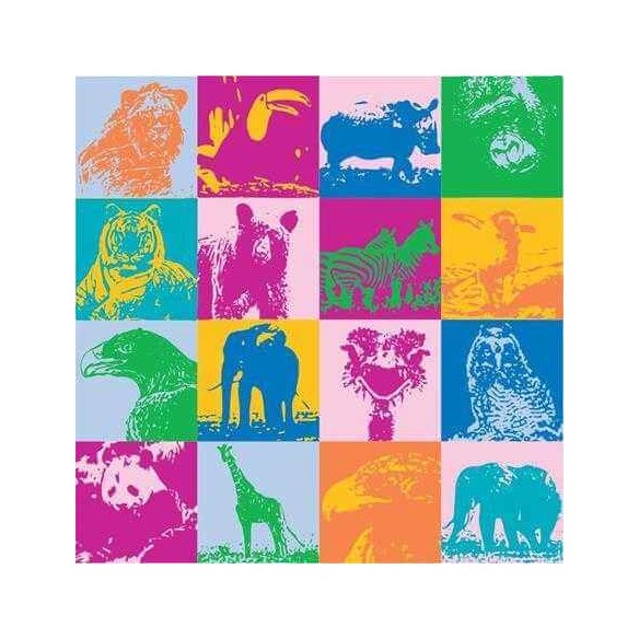 Papel de Parede Adesivo Animais Coloridos 1395
