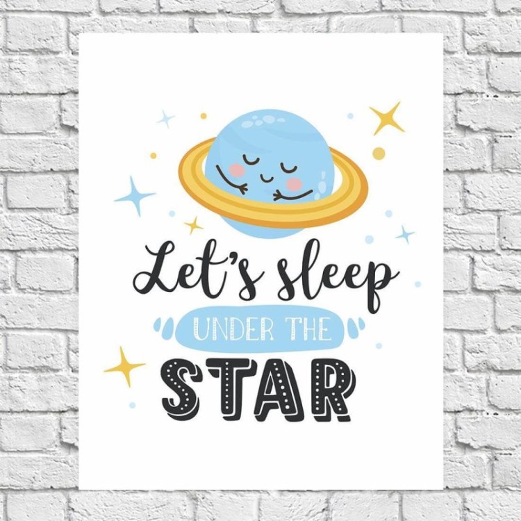 Poster Decorativo Estrela Céu Lua Planeta 84441