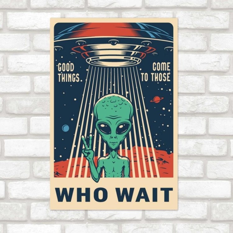 Poster Decorativo ET Disco Voador Retrô N07240