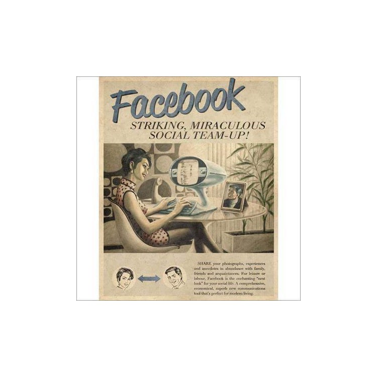 Poster decorativo Facebook Retrô 8507